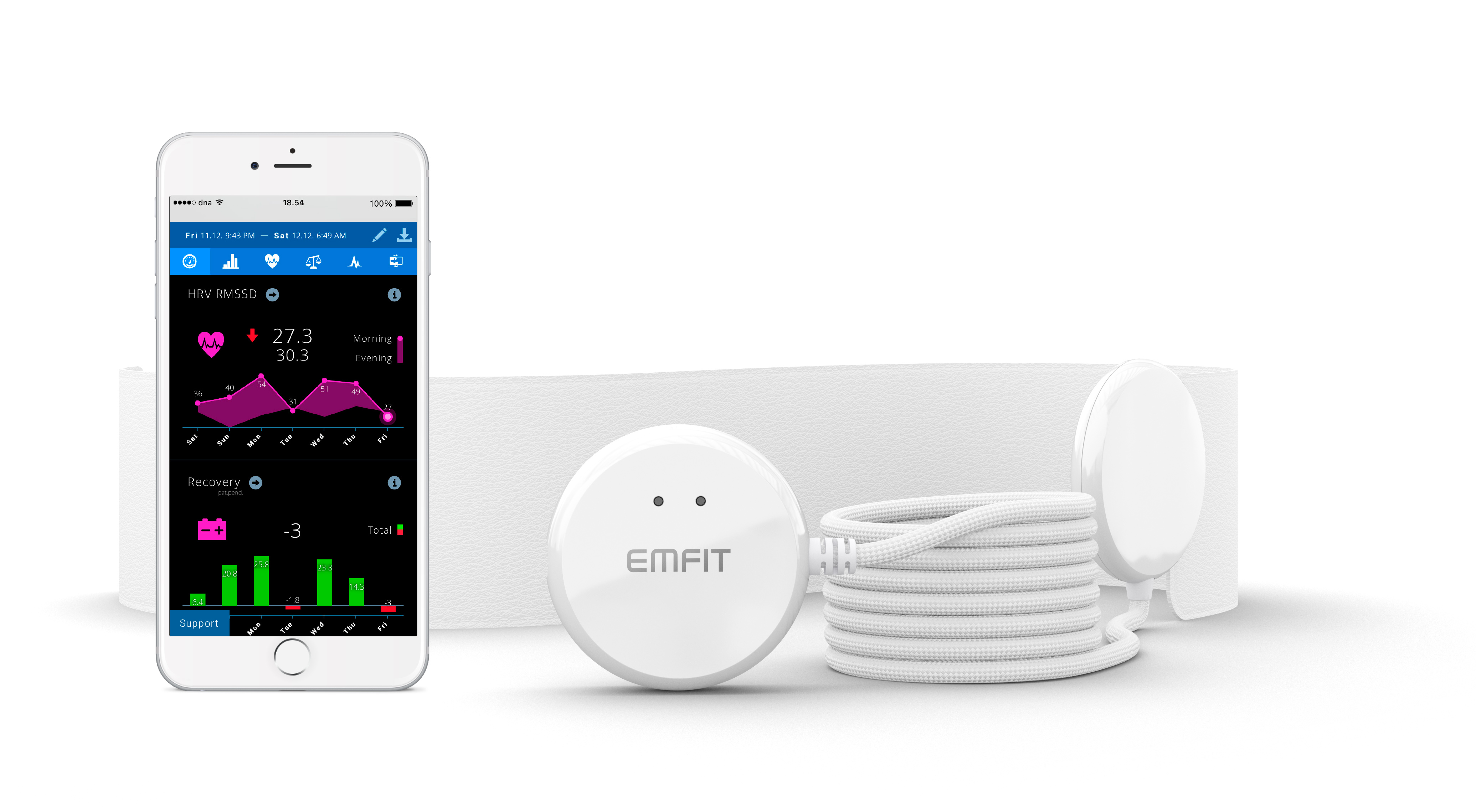 Emfit QS - Schlaf-Tracker mit Herzfrequenzvariabilität (HRV) - gebraucht