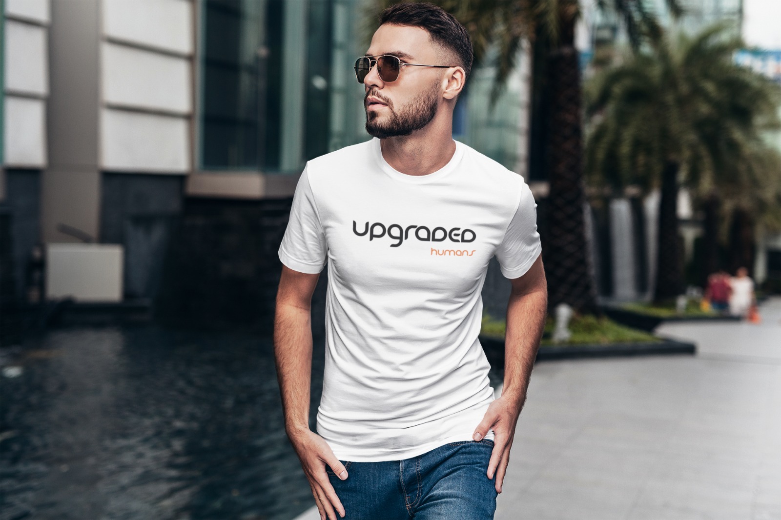 Upgraded Shirts - "UPGRADED HUMANS" - white