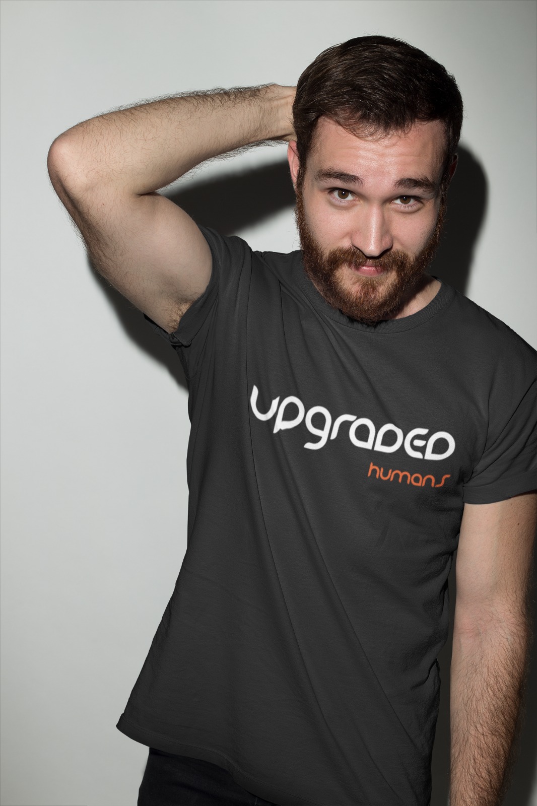Upgraded Shirts - "UPGRADED HUMANS" - dark grey