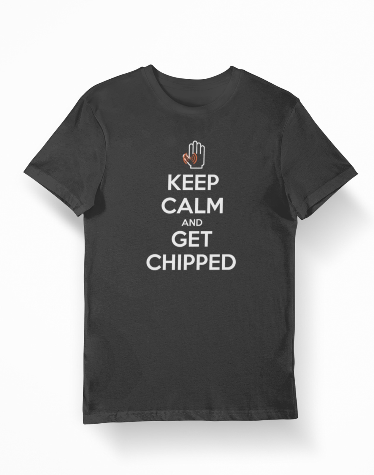 Upgraded Shirts - "KEEP CALM AND GET CHIPPED" - dark grey