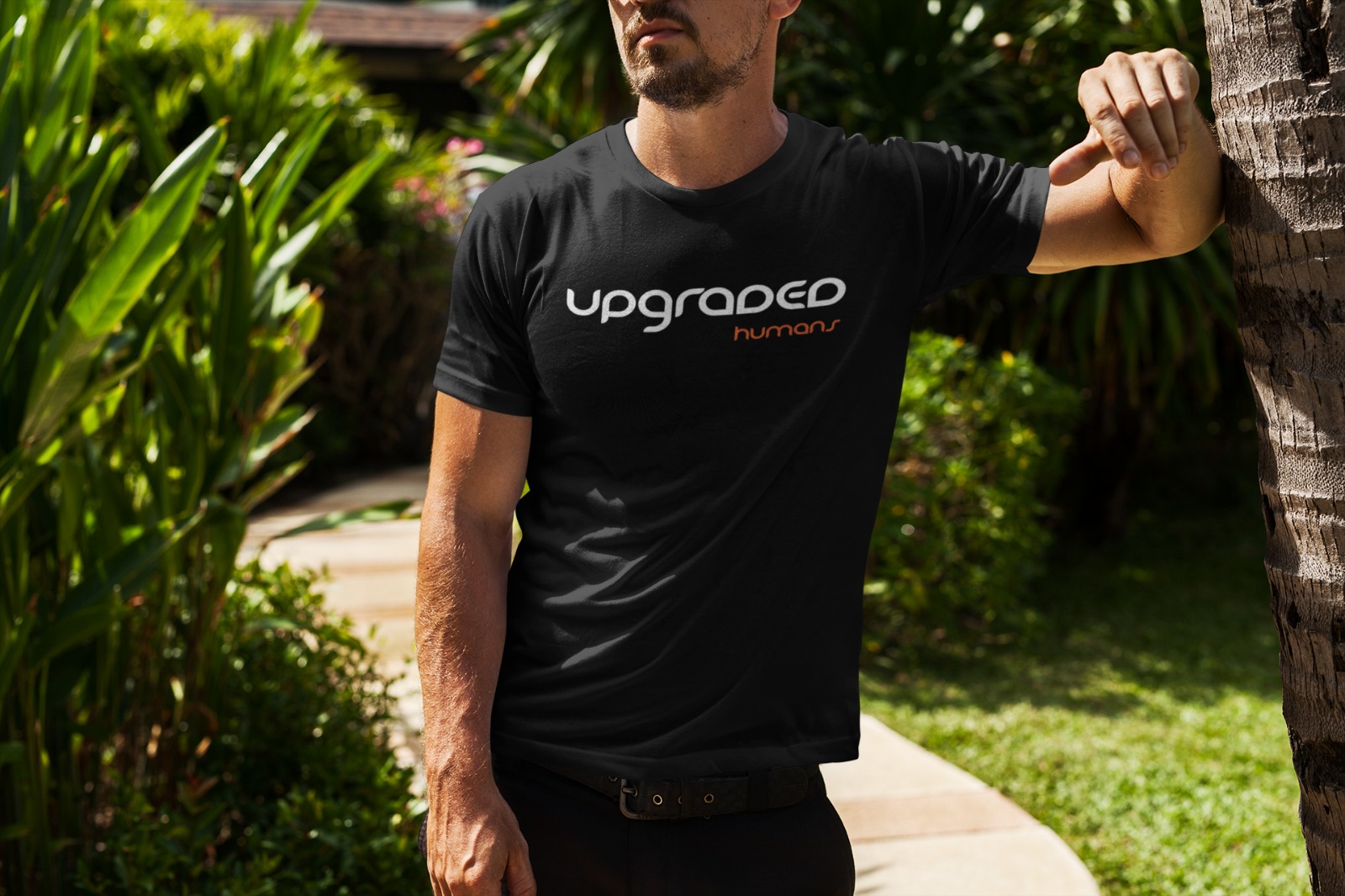 Upgraded Shirts - "UPGRADED HUMANS" - dark grey