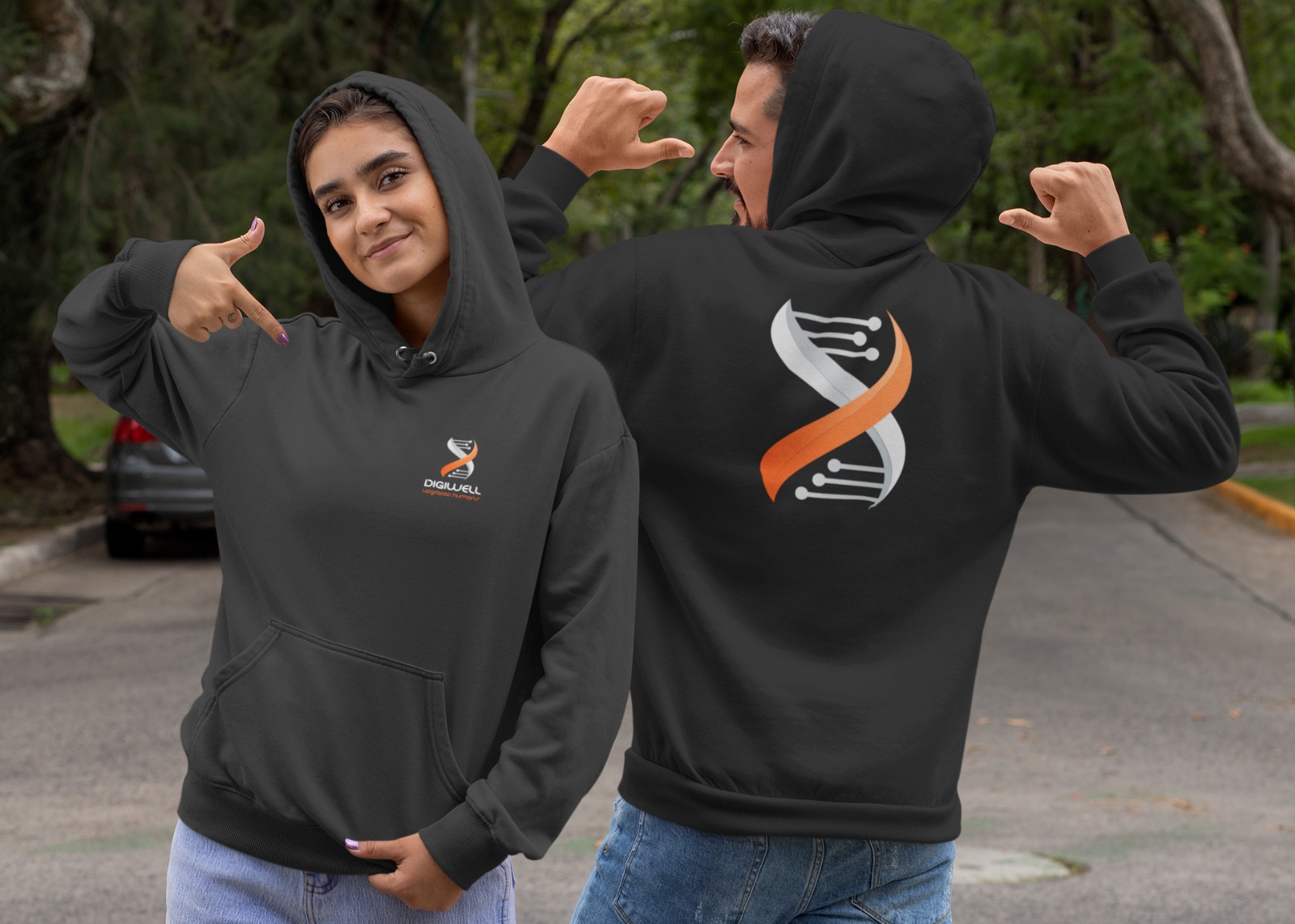 Upgraded Hoodies - "DNA" - dark grey